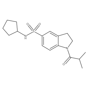 N-cyclopentyl-1-isobutyrylindoline-5-sulfonamide结构式