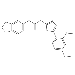 2-(benzo[d][1,3]dioxol-5-yl)-N-(5-(2,4-dimethoxyphenyl)-1,3,4-oxadiazol-2-yl)acetamide Structure