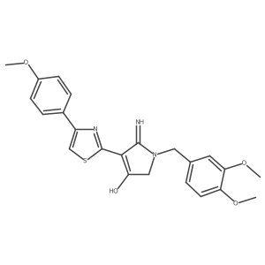 5-amino-1-(3,4-dimethoxybenzyl)-4-[4-(4-methoxyphenyl)-1,3-thiazol-2-yl]-1,2-dihydro-3H-pyrrol-3-one结构式