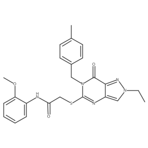 2-((2-ethyl-6-(4-methylbenzyl)-7-oxo-6,7-dihydro-2H-pyrazolo[4,3-d]pyrimidin-5-yl)thio)-N-(2-methoxyphenyl)acetamide结构式
