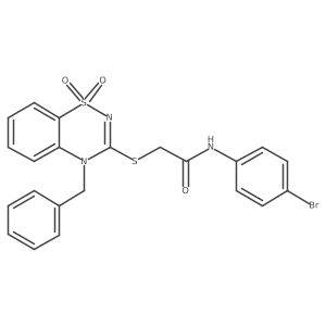 2-[(4-benzyl-1,1-dioxo-4H-1lambda6,2,4-benzothiadiazin-3-yl)sulfanyl]-N-(4-bromophenyl)acetamide结构式