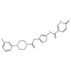 6-oxo-N-(4-(2-oxo-2-(4-(m-tolyl)piperazin-1-yl)ethyl)thiazol-2-yl)-1,6-dihydropyridine-3-carboxamide Structure