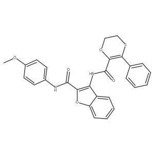 N-(4-methoxyphenyl)-3-{[(3-phenyl-5,6-dihydro-1,4-oxathiin-2-yl)carbonyl]amino}-1-benzofuran-2-carboxamide Structure
