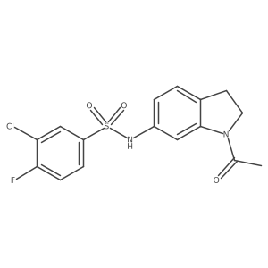 N-(1-acetylindolin-6-yl)-3-chloro-4-fluorobenzenesulfonamide结构式