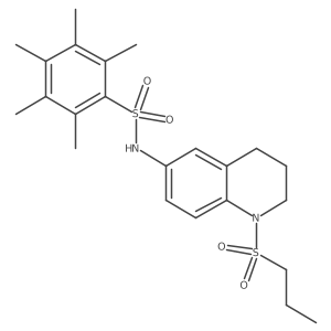 2,3,4,5,6-pentamethyl-N-[1-(propane-1-sulfonyl)-1,2,3,4-tetrahydroquinolin-6-yl]benzene-1-sulfonamide Structure