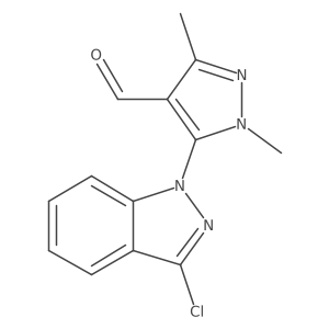 5-(3-chloro-1H-indazol-1-yl)-1,3-dimethyl-1H-pyrazole-4-carbaldehyde结构式