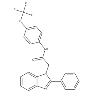2-(2-(pyridin-3-yl)-1H-benzo[d]imidazol-1-yl)-N-(4-(trifluoromethoxy)phenyl)acetamide结构式