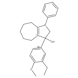 3-(3,4-dimethoxyphenyl)-3-hydroxy-1-phenyl-3,5,6,7,8,9-hexahydro-2H-imidazo[1,2-a]azepin-1-ium bromide结构式