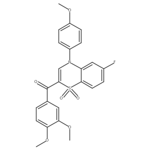 (3,4-dimethoxyphenyl)[6-fluoro-4-(4-methoxyphenyl)-1,1-dioxido-4H-1,4-benzothiazin-2-yl]methanone结构式