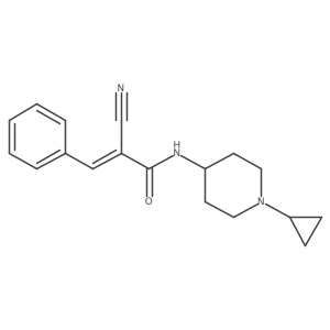 (Z)-2-Cyano-N-(1-cyclopropylpiperidin-4-yl)-3-phenylprop-2-enamide Structure