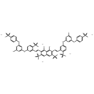 hexasodium;4-amino-3,6-bis[[5-[[4-chloro-6-(4-sulfonatoanilino)-1,3,5-triazin-2-yl]amino]-2-sulfonato-phenyl]azo]-5-hydroxy-naphthalene-2,7-disulfonate结构式