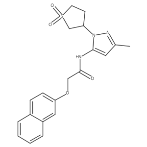 N-(1-(1,1-dioxidotetrahydrothiophen-3-yl)-3-methyl-1H-pyrazol-5-yl)-2-(naphthalen-2-yloxy)acetamide结构式