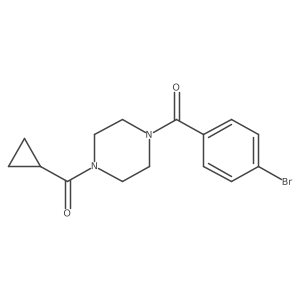 (4-Bromophenyl)-(4-cyclopropanecarbonyl-piperazin-1-yl)-ethanone Structure