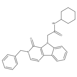 2-(3-benzyl-4-oxo-3,4-dihydro-5H-pyrimido[5,4-b]indol-5-yl)-N-cyclohexylacetamide Structure