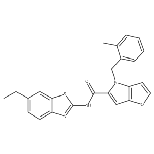 N-(6-Ethyl-2-benzothiazolyl)-4-[(2-methylphenyl)methyl]-4H-furo[3,2-b]pyrrole-5-carboxamide结构式