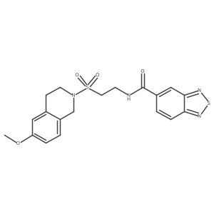 N-(2-((6-methoxy-3,4-dihydroisoquinolin-2(1H)-yl)sulfonyl)ethyl)benzo[c][1,2,5]thiadiazole-5-carboxamide结构式
