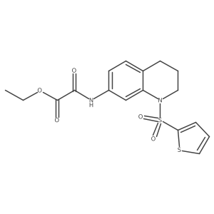 Ethyl 2-oxo-2-((1-(thiophen-2-ylsulfonyl)-1,2,3,4-tetrahydroquinolin-7-yl)amino)acetate结构式