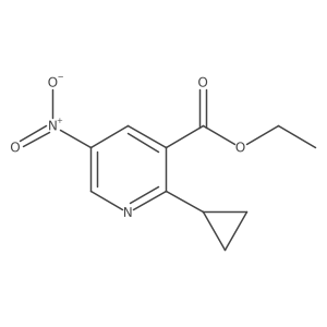 Ethyl 2-cyclopropyl-5-nitropyridine-3-carboxylate结构式