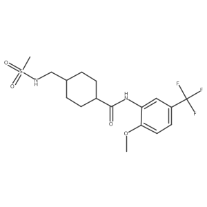 4-(methanesulfonamidomethyl)-N-[2-methoxy-5-(trifluoromethyl)phenyl]cyclohexane-1-carboxamide Structure