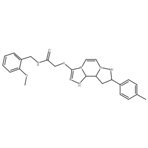 N-[(2-methoxyphenyl)methyl]-2-{[11-(4-methylphenyl)-3,4,6,9,10-pentaazatricyclo[7.3.0.0^{2,6}]dodeca-1(12),2,4,7,10-pentaen-5-yl]sulfanyl}acetamide Structure
