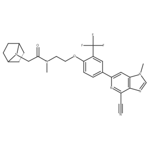 2-(7-azabicyclo[2.2.1]heptan-7-yl)-N-[2-[4-(4-cyano-1-methylimidazo[4,5-c]pyridin-6-yl)-2-(trifluoromethyl)phenoxy]ethyl]-N-methylacetamide Structure