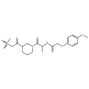 2-(4-Methoxyphenoxy)-N-[(1R)-1-methyl-2-[3-[2-(methylsulfonyl)acetyl]-1-piperidinyl]-2-oxoethyl]acetamide结构式