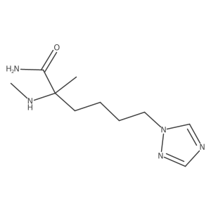 2-methyl-2-(methylamino)-6-(1H-1,2,4-triazol-1-yl)hexanamide结构式