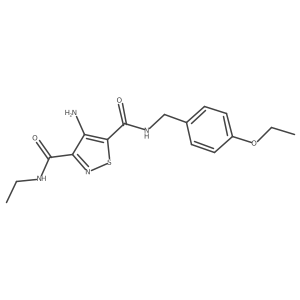 4-amino-N5-(4-ethoxybenzyl)-N3-ethylisothiazole-3,5-dicarboxamide结构式