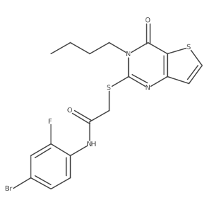N-(4-bromo-2-fluorophenyl)-2-[(3-butyl-4-oxo-3,4-dihydrothieno[3,2-d]pyrimidin-2-yl)sulfanyl]acetamide Structure