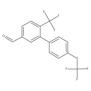 4'-(Trifluoromethoxy)-6-(trifluoromethyl)-[1,1'-biphenyl]-3-carbaldehyde Structure