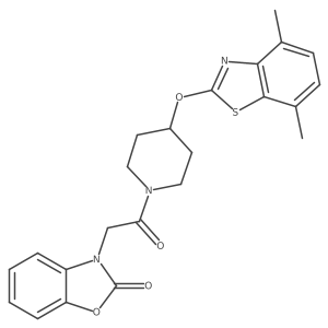 3-(2-(4-((4,7-dimethylbenzo[d]thiazol-2-yl)oxy)piperidin-1-yl)-2-oxoethyl)benzo[d]oxazol-2(3H)-one结构式