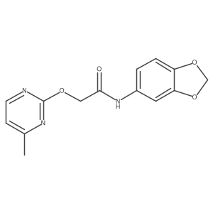 N-(benzo[d][1,3]dioxol-5-yl)-2-((4-methylpyrimidin-2-yl)oxy)acetamide结构式