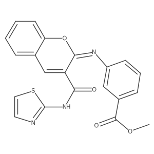 methyl 3-{[(2Z)-3-(1,3-thiazol-2-ylcarbamoyl)-2H-chromen-2-ylidene]amino}benzoate结构式