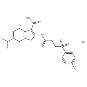 6-Isopropyl-2-(3-tosylpropanamido)-4,5,6,7-tetrahydrothieno[2,3-c]pyridine-3-carboxamide hydrochloride Structure