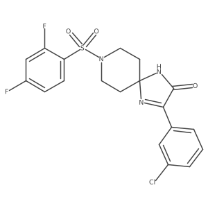 3-(3-Chlorophenyl)-8-((2,4-difluorophenyl)sulfonyl)-1,4,8-triazaspiro[4.5]dec-3-en-2-one结构式