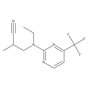3-(Ethyl(4-(trifluoromethyl)pyrimidin-2-yl)amino)-2-methylpropanenitrile结构式