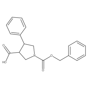 trans-1-(Benzyloxycarbonyl)-4-phenylpyrrolidine-3-carboxylic acid Structure