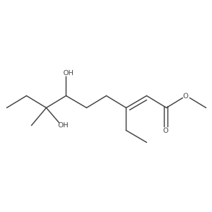 Methyl (2E,6S,7S)-3-Ethyl-6,7-dihydroxy-7-methyl-2-nonenoate结构式