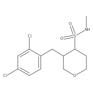 3-(2,4-dichlorobenzyl)-N-methyltetrahydro-2H-pyran-4-sulfonamide结构式
