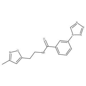 N-(2-(3-methylisoxazol-5-yl)ethyl)-3-(1H-tetrazol-1-yl)benzamide Structure