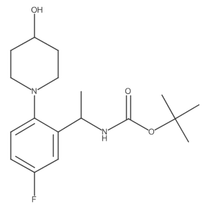 tert-butyl N-{1-[5-fluoro-2-(4-hydroxypiperidin-1-yl)phenyl]ethyl}carbamate Structure