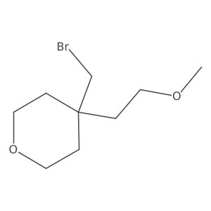 4-(Bromomethyl)-4-(2-methoxyethyl)oxane结构式