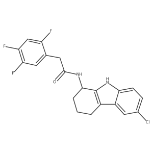 N-(6-chloro-2,3,4,9-tetrahydro-1H-carbazol-1-yl)-2-(2,4,5-trifluorophenyl)acetamide Structure