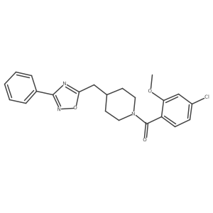 1-(4-Chloro-2-methoxybenzoyl)-4-[(3-phenyl-1,2,4-oxadiazol-5-yl)methyl]piperidine结构式