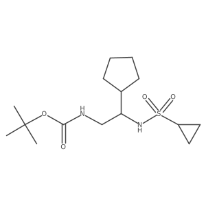tert-butyl N-(2-cyclopentyl-2-cyclopropanesulfonamidoethyl)carbamate结构式
