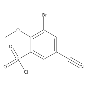 3-Bromo-5-cyano-2-methoxybenzenesulfonyl chloride结构式