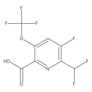 2-(Difluoromethyl)-3-fluoro-5-(trifluoromethoxy)pyridine-6-carboxylic acid结构式