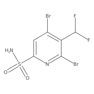 4,6-Dibromo-5-(difluoromethyl)pyridine-2-sulfonamide Structure