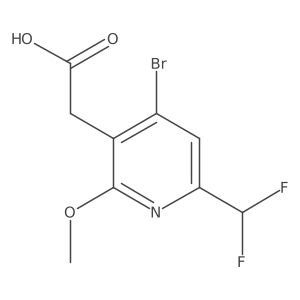 2-(4-Bromo-6-(difluoromethyl)-2-methoxypyridin-3-yl)acetic acid Structure