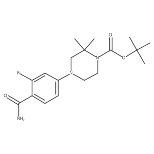 1,1-Dimethylethyl 4-[4-(aminocarbonyl)-3-fluorophenyl]-2,2-dimethyl-1-piperazinecarboxylate Structure